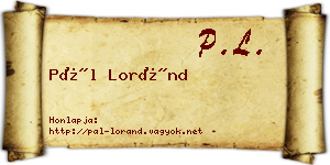 Pál Loránd névjegykártya
