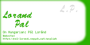 lorand pal business card