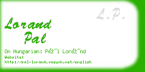 lorand pal business card